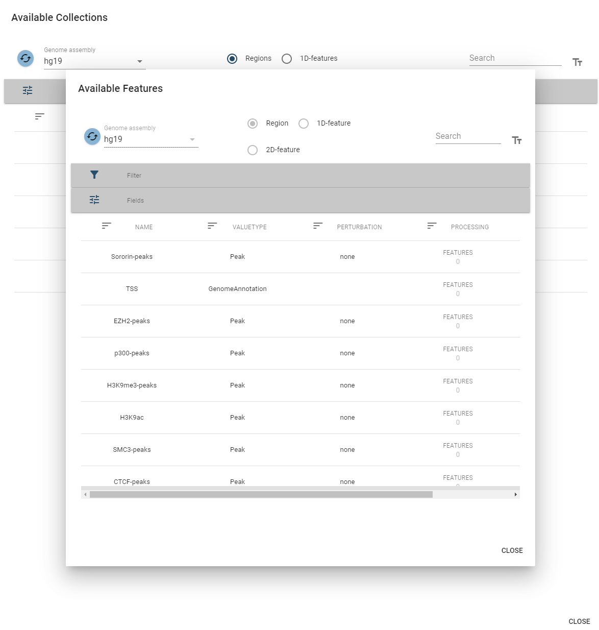 contained dataset table